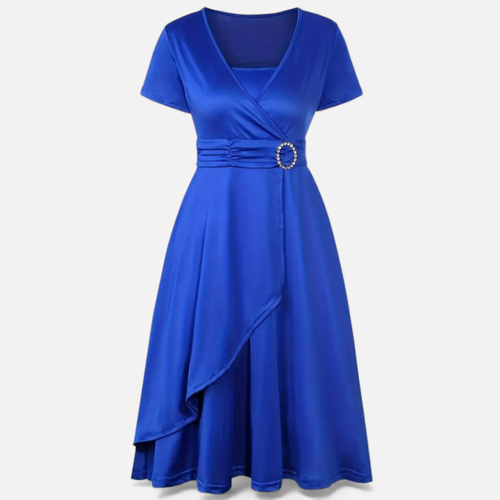 Charles Maison | Women’s Rhinestone V-Neck Asymmetrical Evening Dress