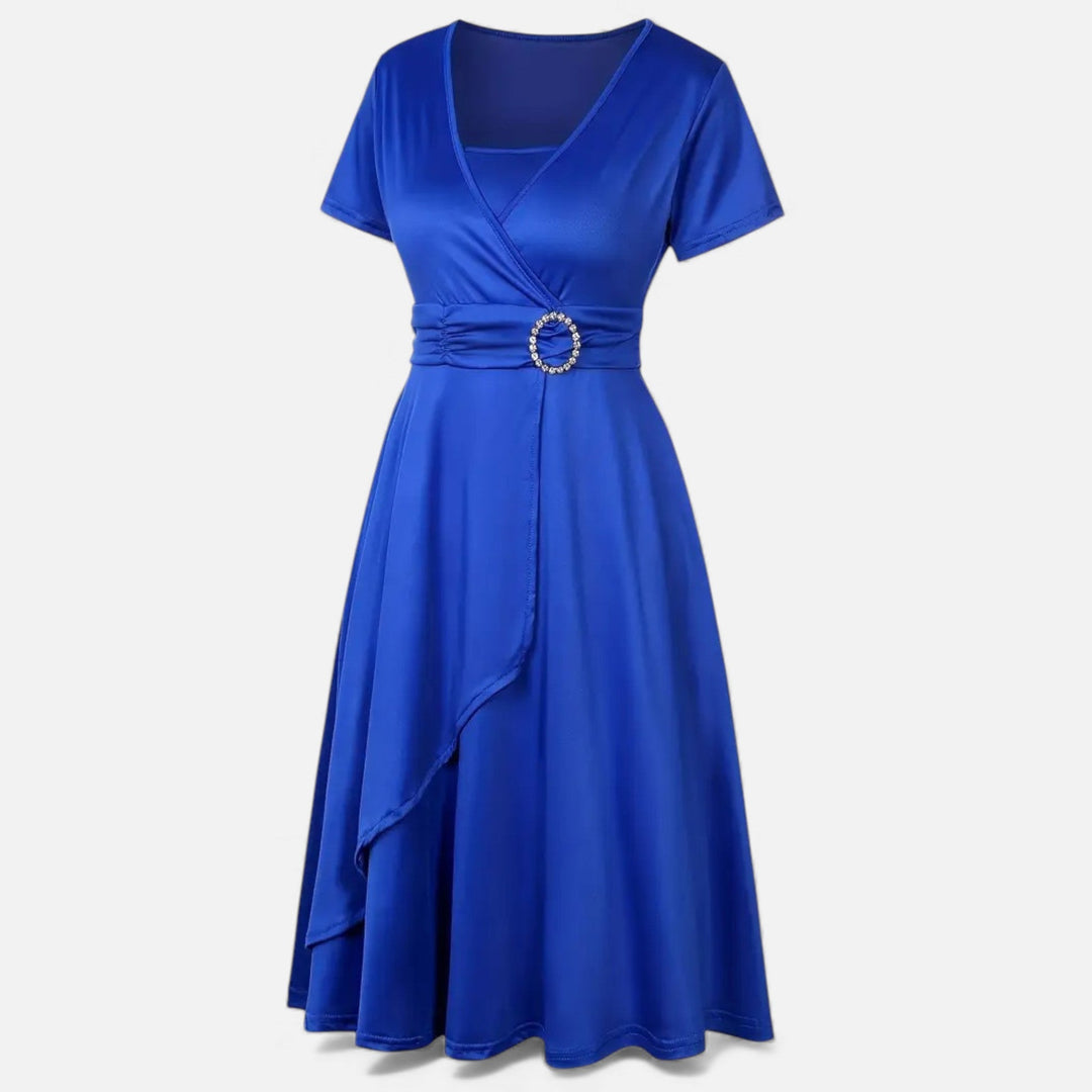 Charles Maison | Women’s Rhinestone V-Neck Asymmetrical Evening Dress