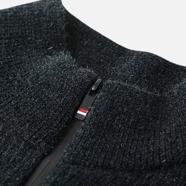 Charles Maison | Men’s Thick Half-Zip Striped Knit Sweater