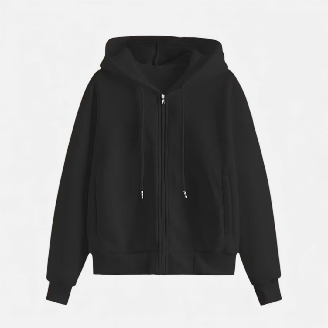 Charles Maison | Women’s Zip-Up Knit Hoodie for Autumn/Winter