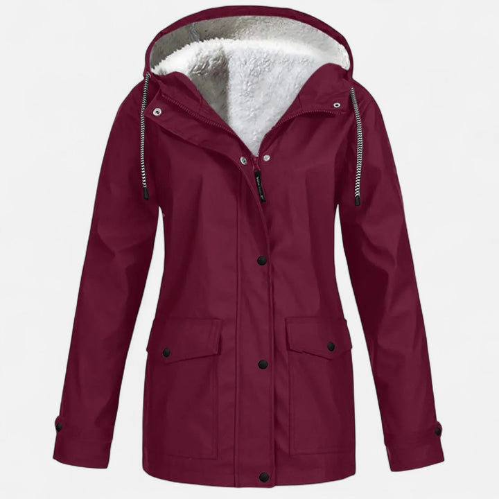 Charles Maison | Women’s Hooded Ski Coat in Plush Velvet Windproof