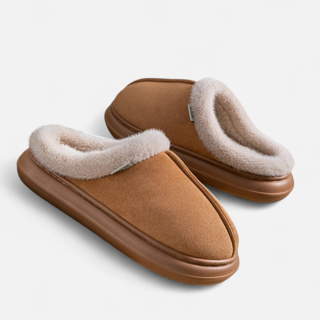 Charles Maison | Women’s Plush Cashmere-Touch Platform Slippers
