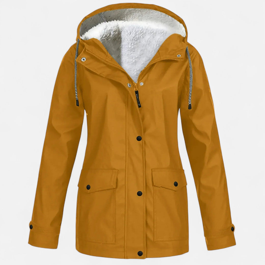 Charles Maison | Women’s Hooded Ski Coat in Plush Velvet Windproof
