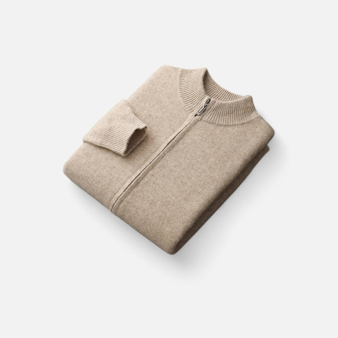 Charles Maison | Men’s Merino Wool Zip Sweater