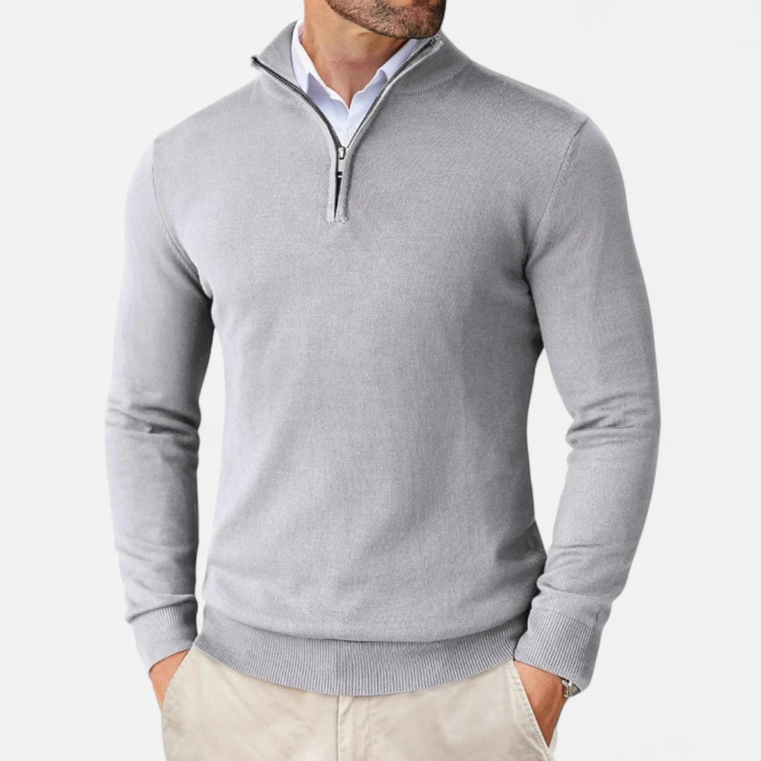 Charles Maison | Men’s Slim-Fit Sweater Quarter-Zip