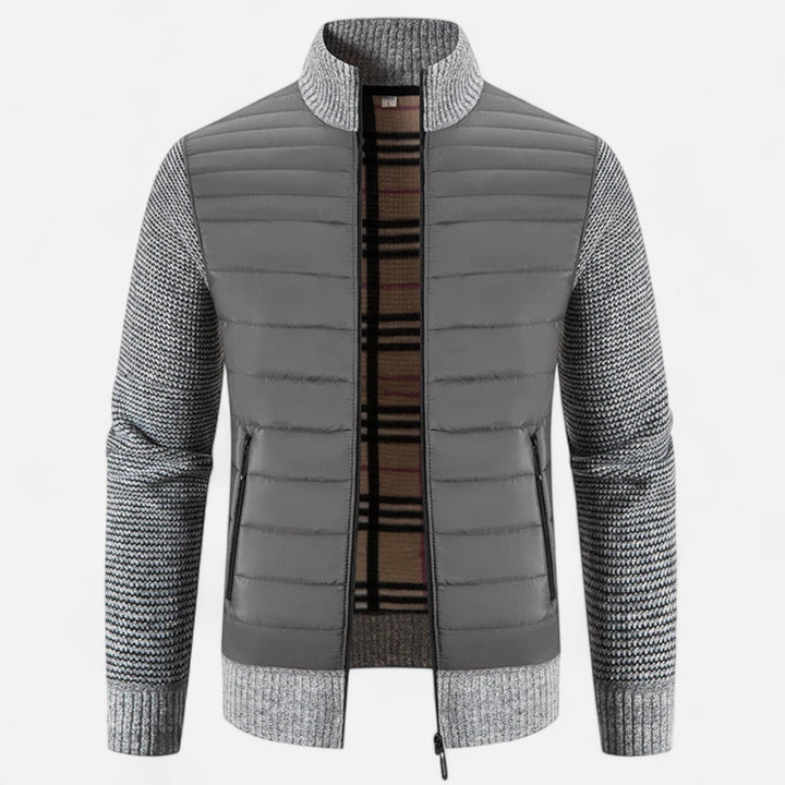 Charles Maison | Men’s Fleece Stand-Collar Patchwork Jacket