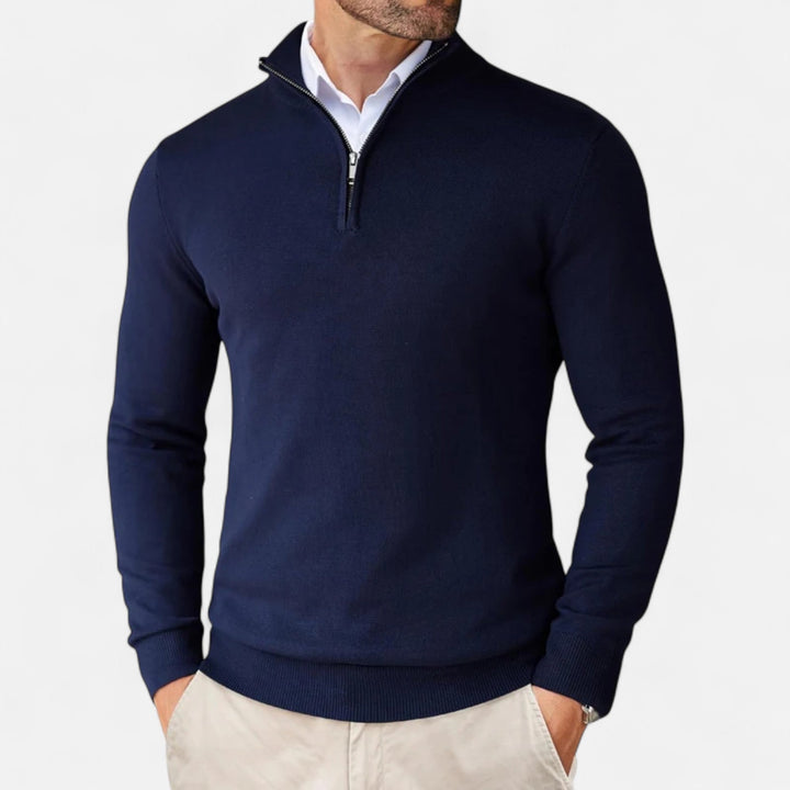 Charles Maison | Men’s Slim-Fit Sweater Quarter-Zip