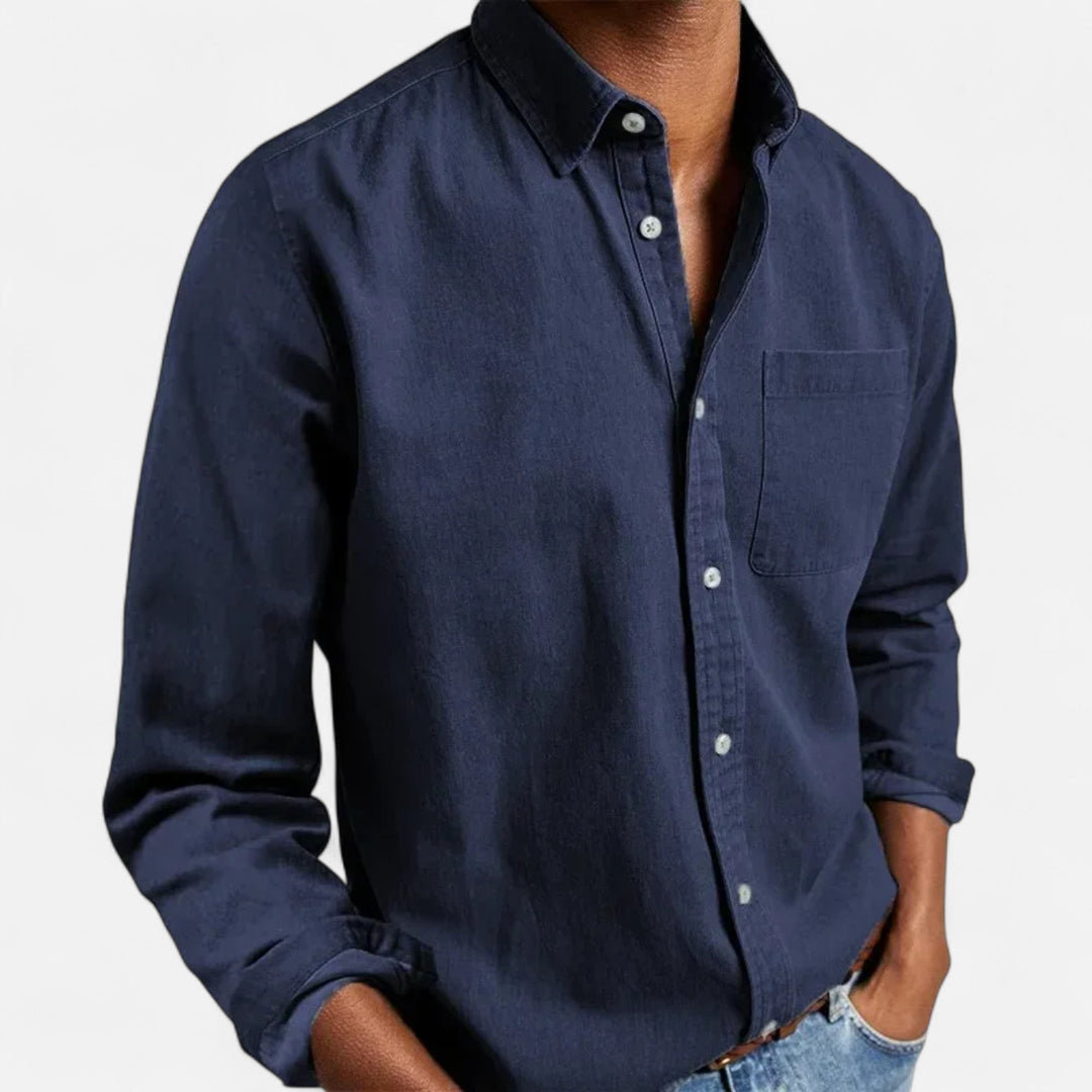 Charles Maison | Men’s Solid Long-Sleeve Business Shirt