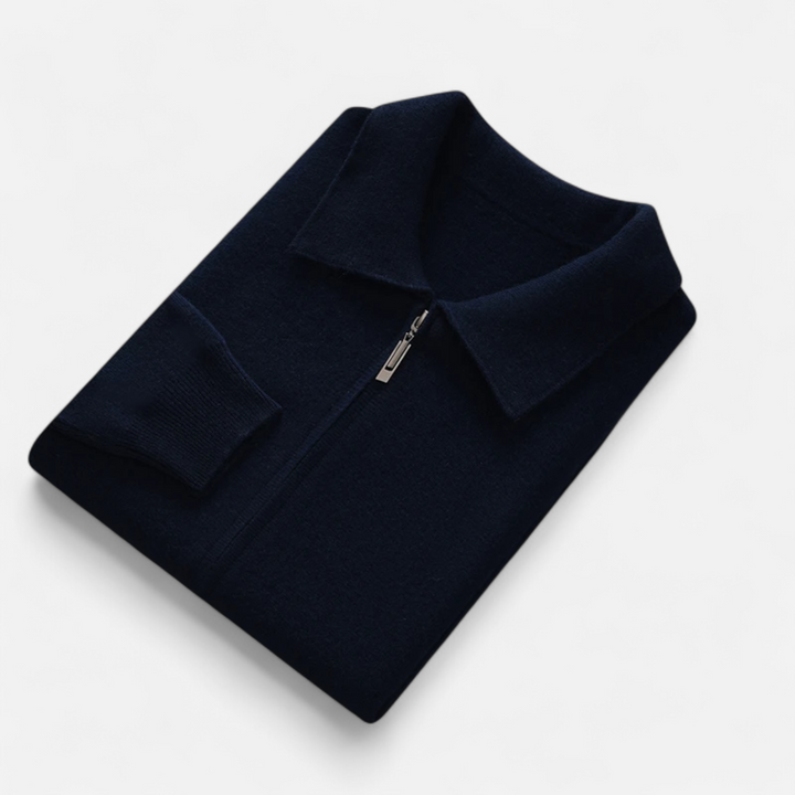 Charles Maison | Men’s Wool-Cashmere Zip Business Sweater