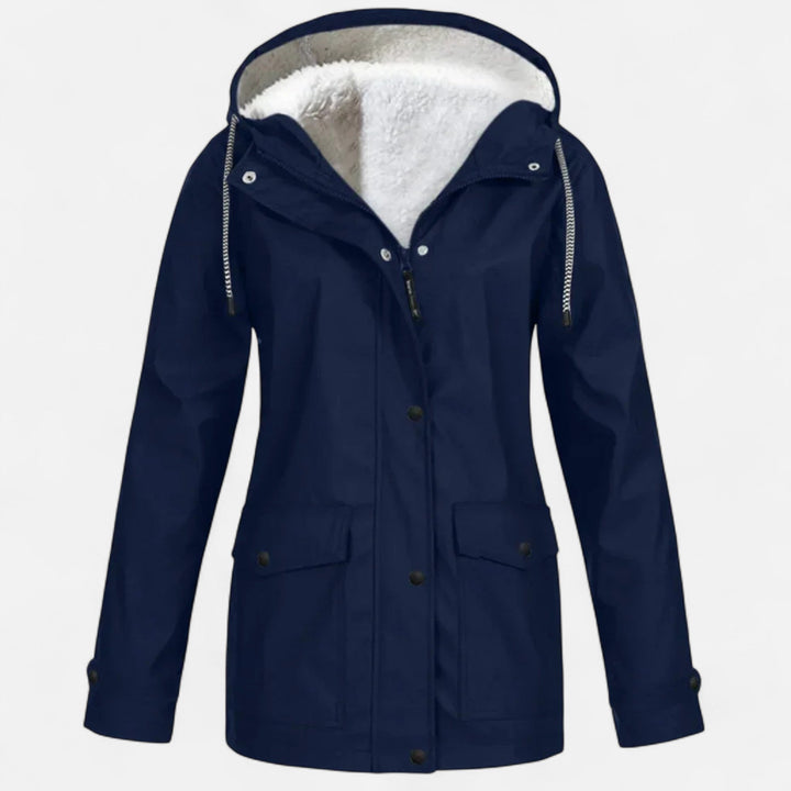 Charles Maison | Women’s Hooded Ski Coat in Plush Velvet Windproof