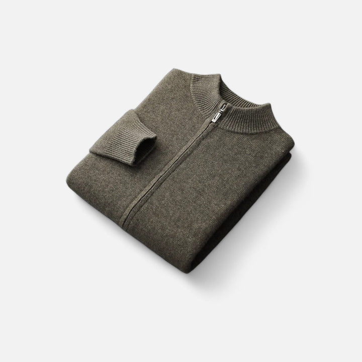 Charles Maison | Men’s Merino Wool Zip Sweater