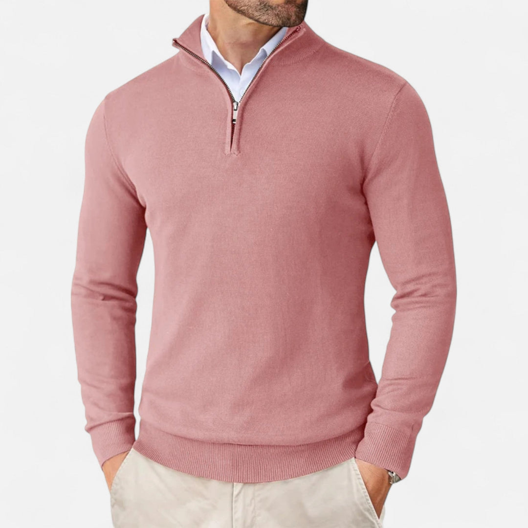 Charles Maison | Men’s Slim-Fit Sweater Quarter-Zip
