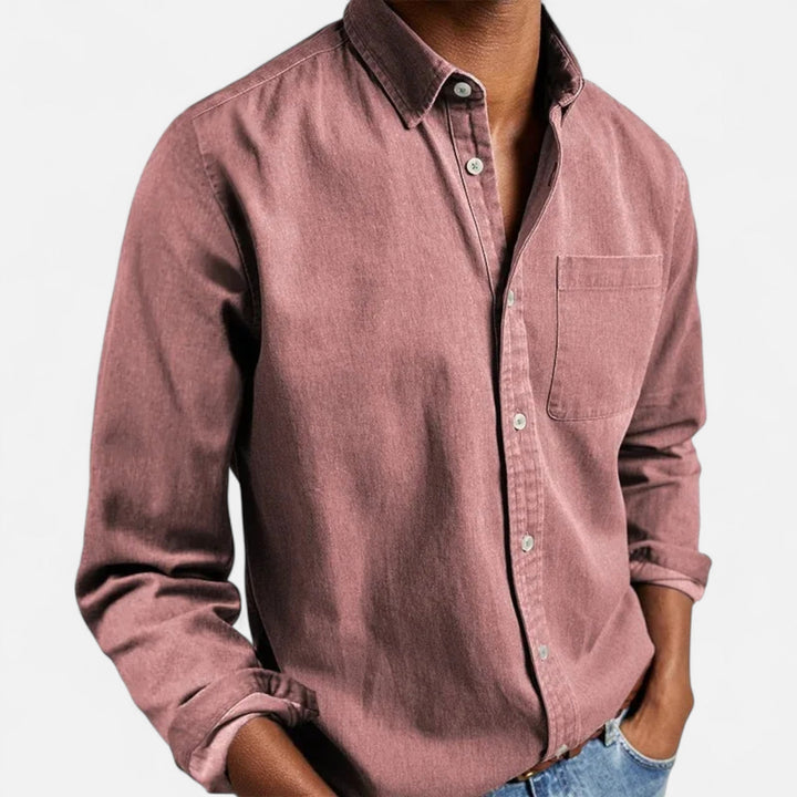Charles Maison | Men’s Solid Long-Sleeve Business Shirt