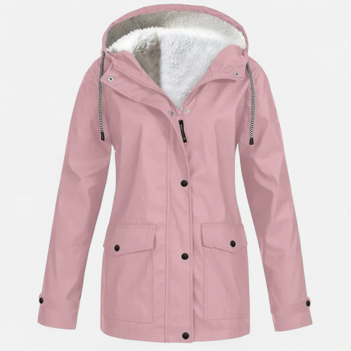 Charles Maison | Women’s Hooded Ski Coat in Plush Velvet Windproof