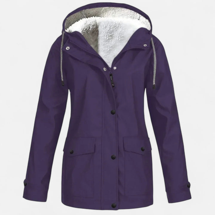 Charles Maison | Women’s Hooded Ski Coat in Plush Velvet Windproof
