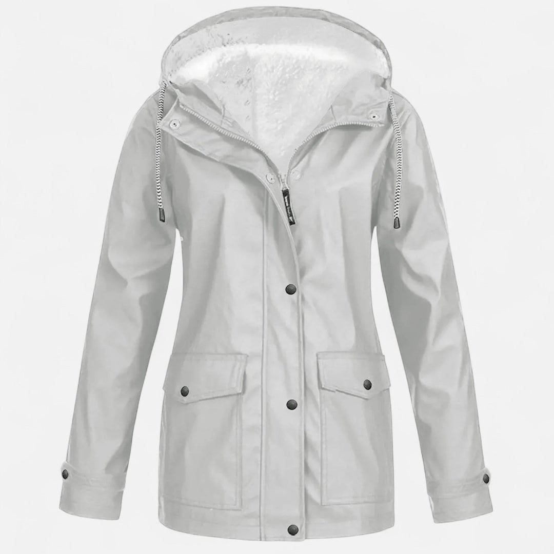 Charles Maison | Women’s Hooded Ski Coat in Plush Velvet Windproof