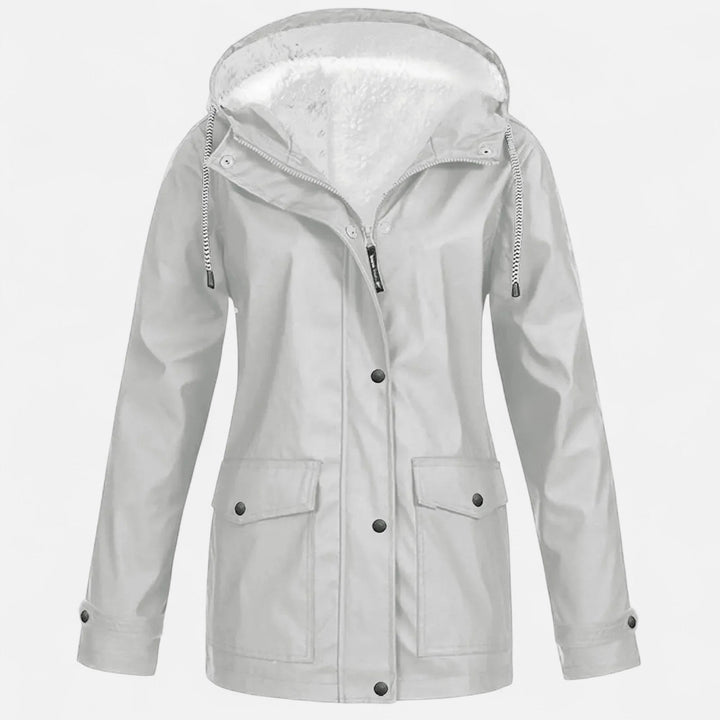 Charles Maison | Women’s Hooded Ski Coat in Plush Velvet Windproof