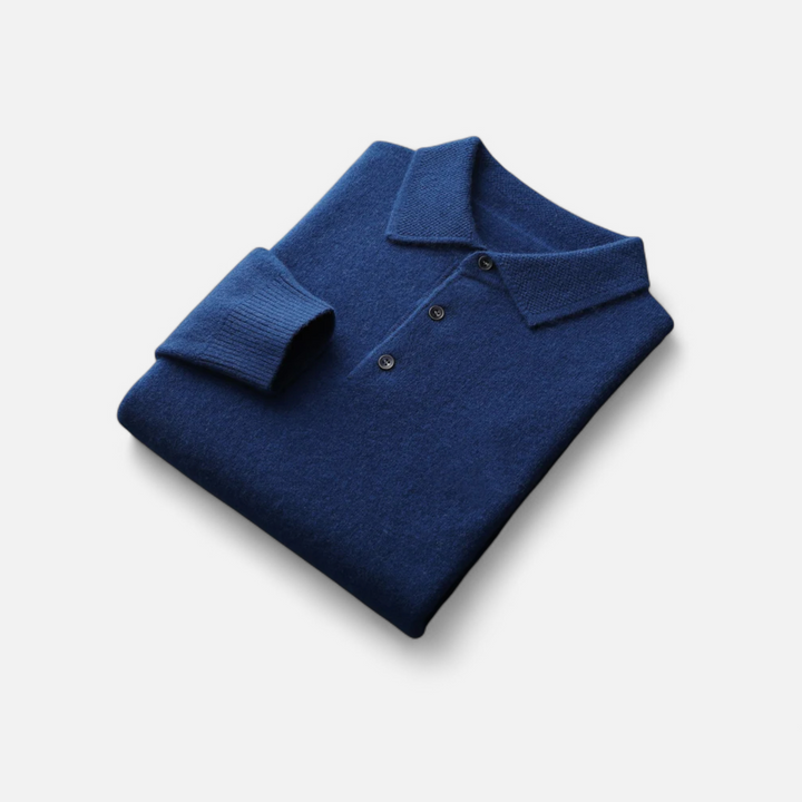 Charles Maison | Men’s Merino Wool Polo Sweater