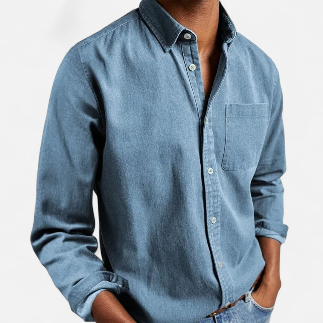 Charles Maison | Men’s Solid Long-Sleeve Business Shirt