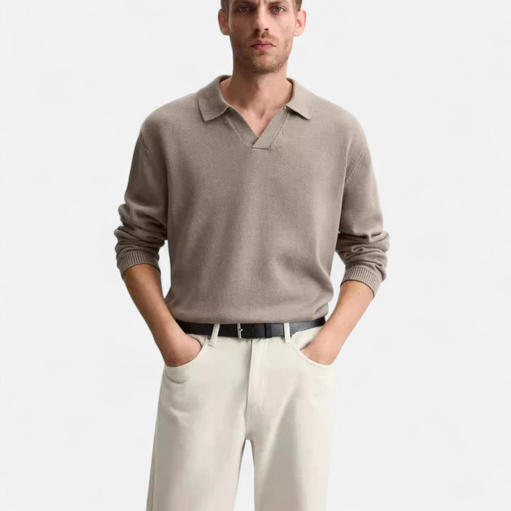 Charles Maison | Men’s Knitted Cotton Polo Shirt