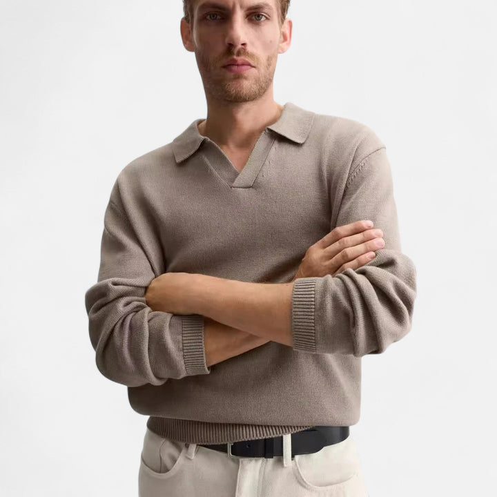 Charles Maison | Men’s Knitted Cotton Polo Shirt