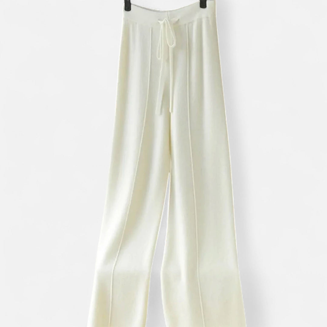 Charles Maison | Women’s Pure Wool Wide-Leg Knit Trousers