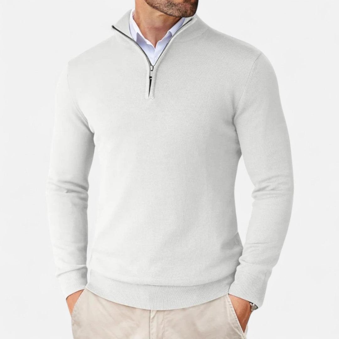 Charles Maison | Men’s Slim-Fit Sweater Quarter-Zip