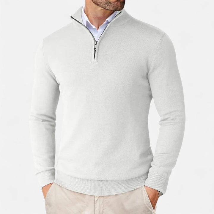 Charles Maison | Men’s Slim-Fit Sweater Quarter-Zip
