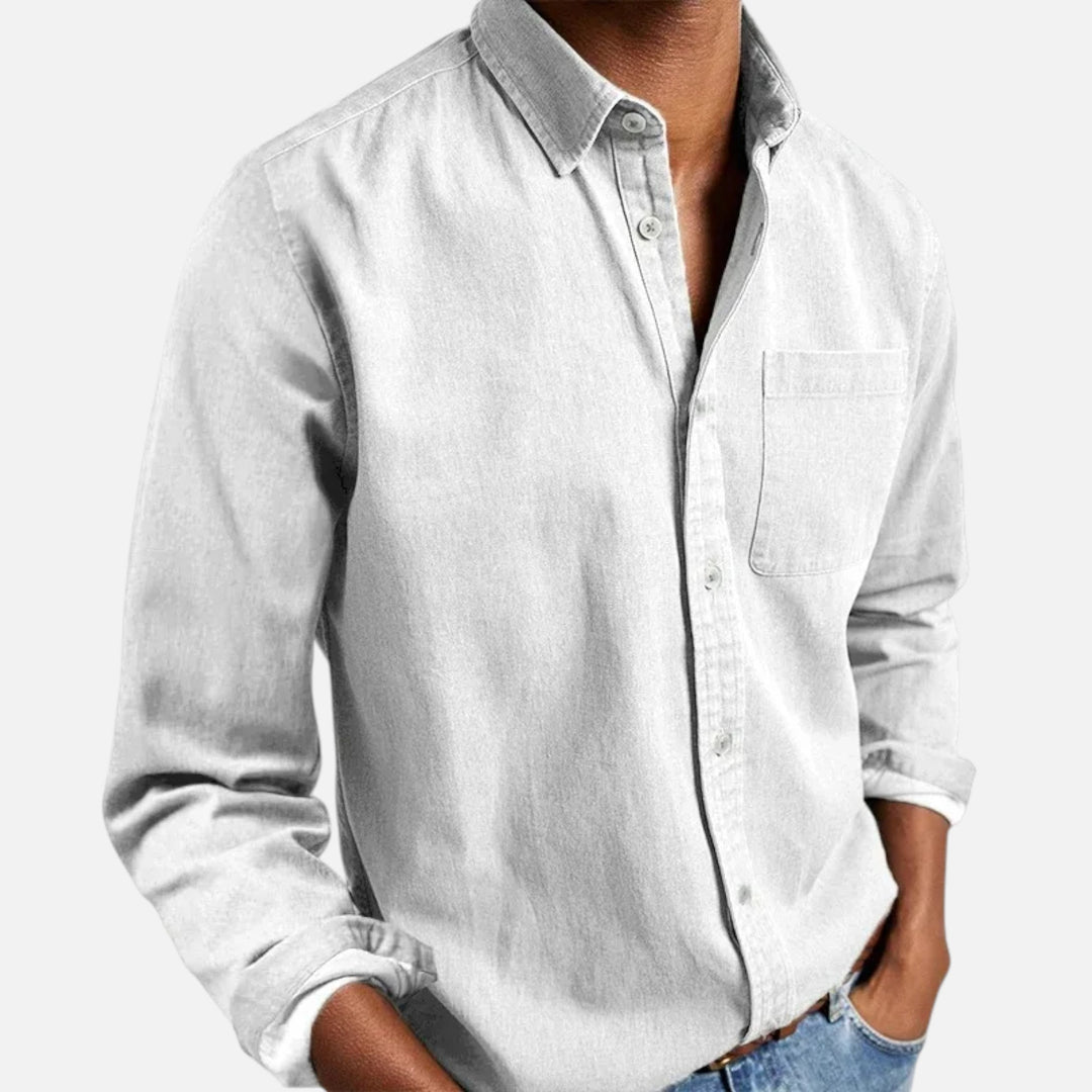 Charles Maison | Men’s Solid Long-Sleeve Business Shirt