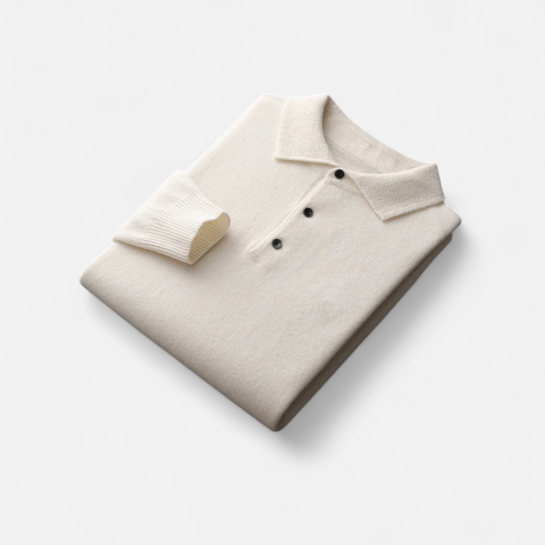 Charles Maison | Men’s Merino Wool Polo Sweater