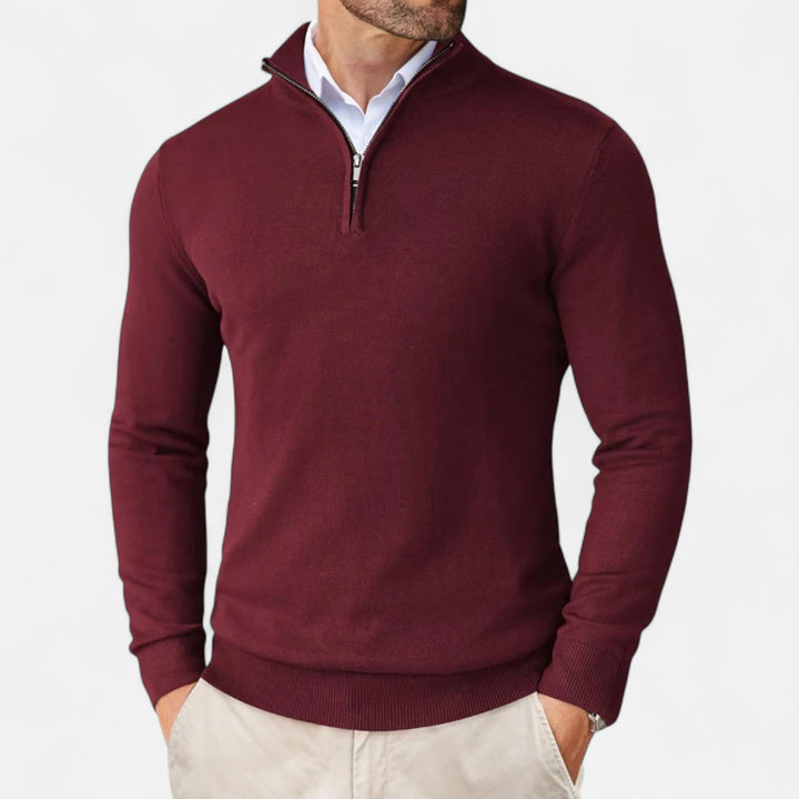 Charles Maison | Men’s Slim-Fit Sweater Quarter-Zip